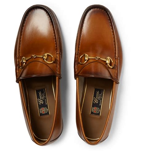 gucci mens loafers brown|gucci men's loafer with horsebit.